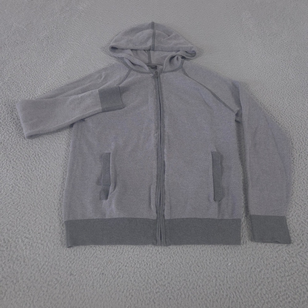 Banana Republic Jacket Mens Medium Gray French Terry Full Zip Cotton Knit Hoodie